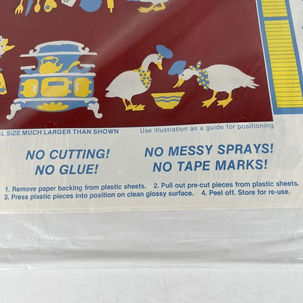 NIP 1987 Vintage STIK-EES COUNTRY GEESE  WINDOW CLINGS Cottagecore Grandmacore